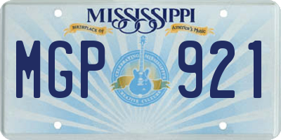 MS license plate MGP921