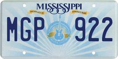 MS license plate MGP922