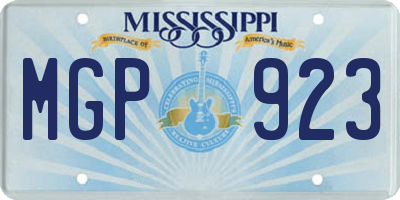 MS license plate MGP923
