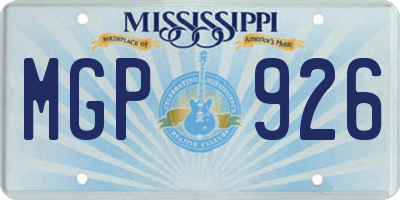 MS license plate MGP926