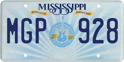 MS license plate MGP928