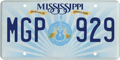 MS license plate MGP929