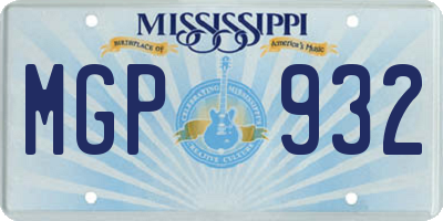 MS license plate MGP932