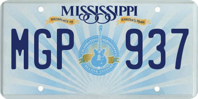 MS license plate MGP937