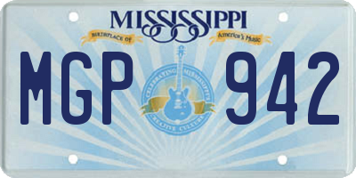 MS license plate MGP942