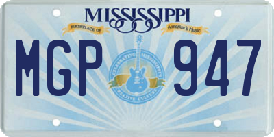 MS license plate MGP947