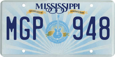 MS license plate MGP948