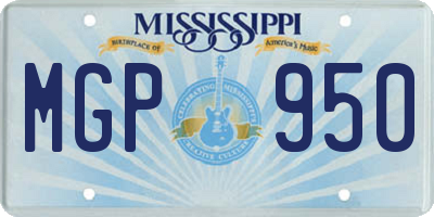 MS license plate MGP950