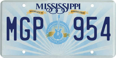 MS license plate MGP954