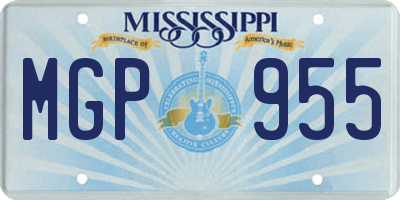 MS license plate MGP955