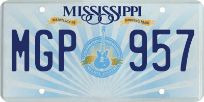 MS license plate MGP957