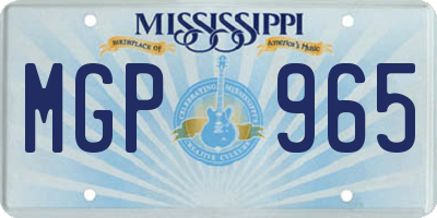 MS license plate MGP965