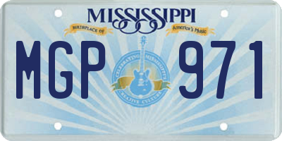 MS license plate MGP971