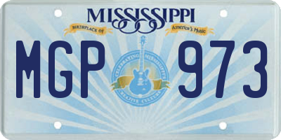 MS license plate MGP973