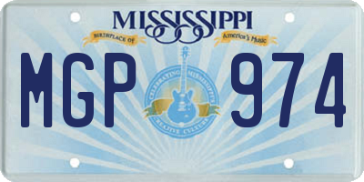 MS license plate MGP974