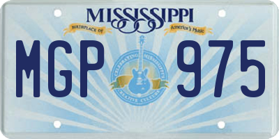 MS license plate MGP975