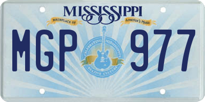 MS license plate MGP977