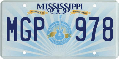 MS license plate MGP978