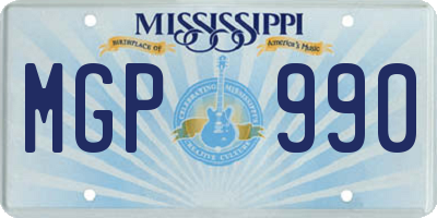 MS license plate MGP990
