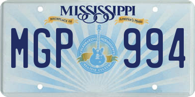 MS license plate MGP994