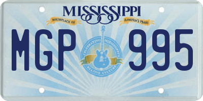 MS license plate MGP995