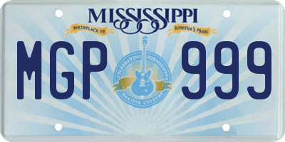 MS license plate MGP999