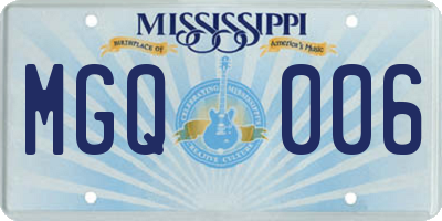 MS license plate MGQ006