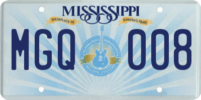 MS license plate MGQ008