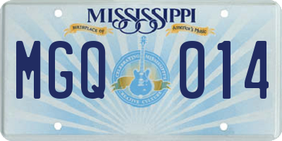 MS license plate MGQ014
