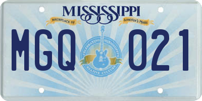 MS license plate MGQ021