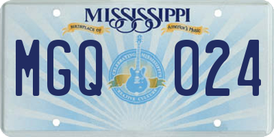 MS license plate MGQ024