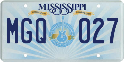 MS license plate MGQ027