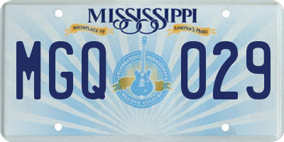 MS license plate MGQ029