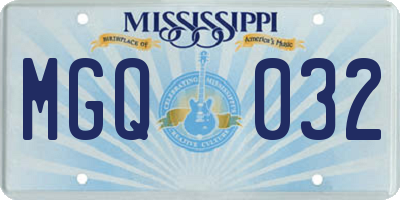 MS license plate MGQ032