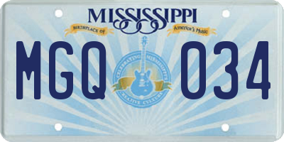 MS license plate MGQ034