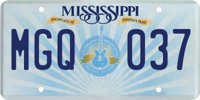 MS license plate MGQ037