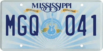 MS license plate MGQ041