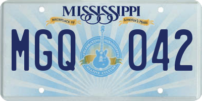 MS license plate MGQ042