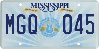 MS license plate MGQ045