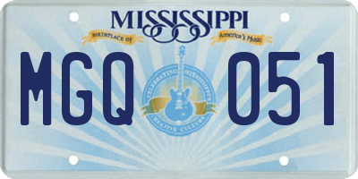 MS license plate MGQ051