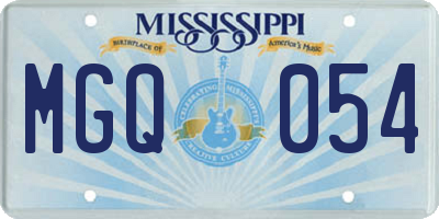 MS license plate MGQ054