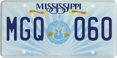 MS license plate MGQ060