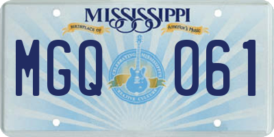 MS license plate MGQ061