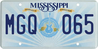 MS license plate MGQ065