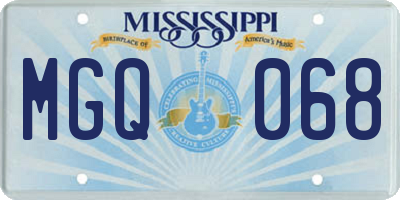 MS license plate MGQ068