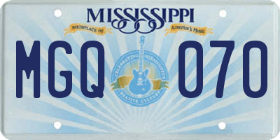MS license plate MGQ070