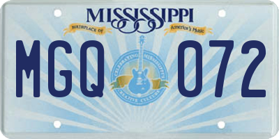 MS license plate MGQ072