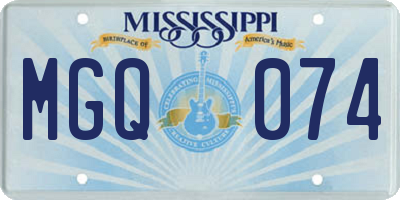 MS license plate MGQ074
