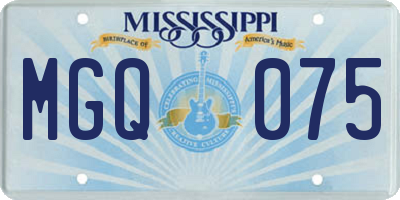 MS license plate MGQ075