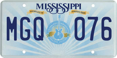 MS license plate MGQ076